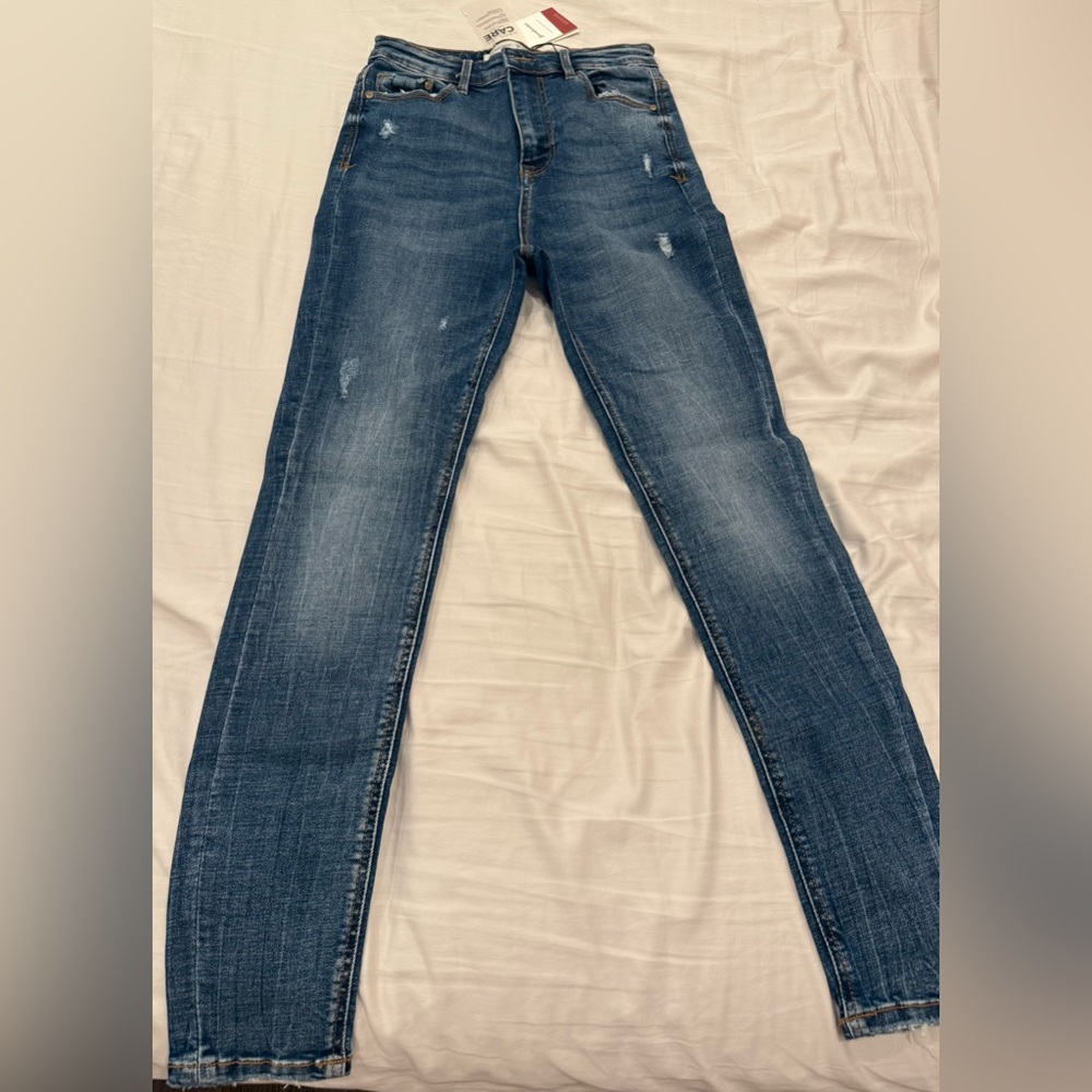 Stradivarius Dark Blue Skinny Jeans